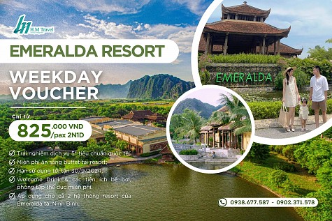 Voucher Nghỉ dưỡng 2N1Đ Emerlalda Ninh Bình 2023 - 2024 Siêu Ưu Đãi